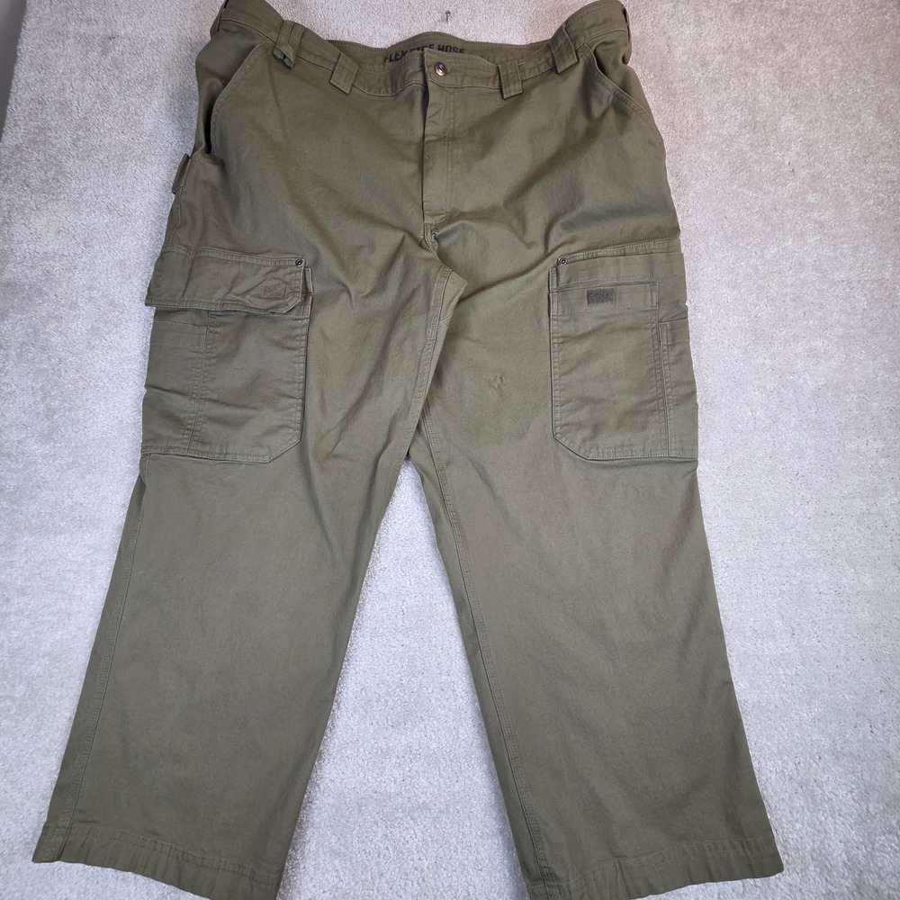 Duluth Trading Co Flex Fire Hose Cargo Pants Mens 48x30 Olive Green Work Utility - Picture 1 of 9